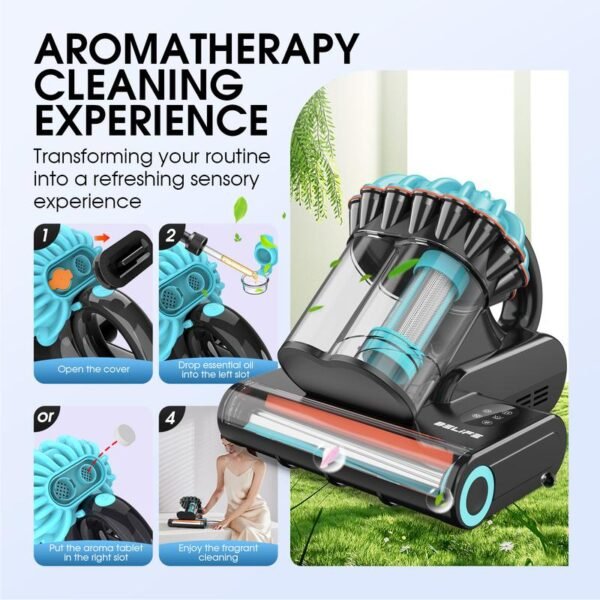 Belife M8 Mattress Vacuum Cleaner, Anti-allergen Dust Mite Bed Vacuum Cleaner with UV & Hot Air & High Heating, 550W 18Kpa Powerful Suction Double-Cup Handheld Vacuum for Bed, Couch, Sofa, Corded - Image 5