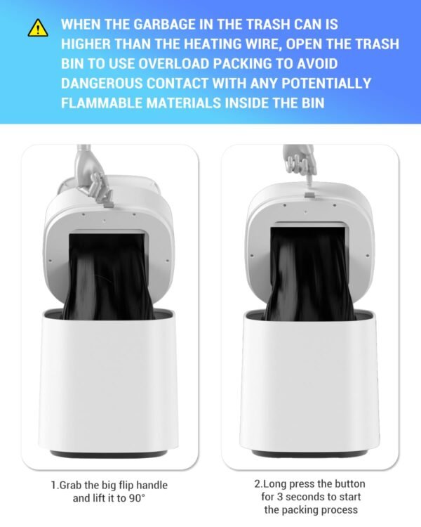 IntreLife 3.5 Gallon Self-Sealing Smart Trash Can – Automatic Refill Bin with Motion Sensor for Living Room, Bedroom, Kitchen, and Bathroom automatic motion Hygienic Waste Disposal Restroom Home Goods - Image 4